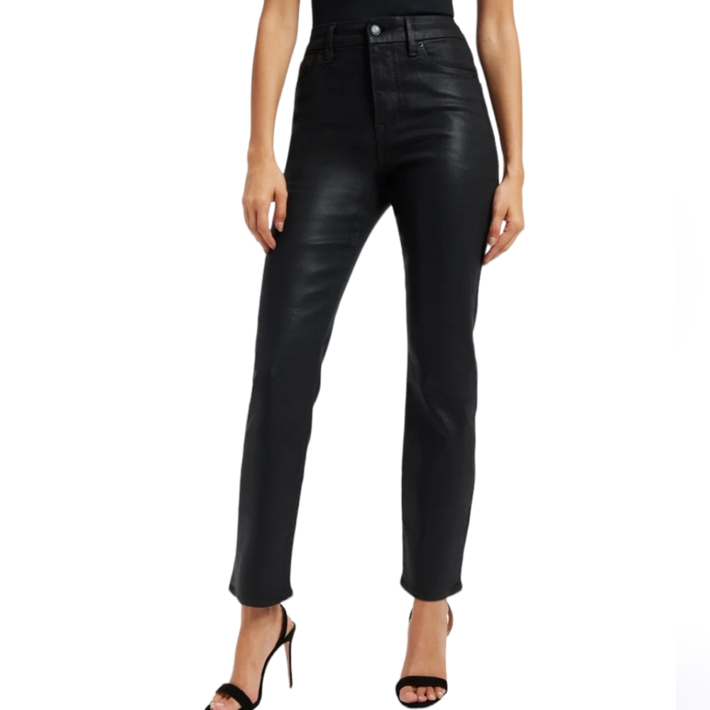 Good American Classic Coated Black Jeans Size 25